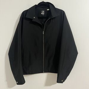 Cutter & Buck CB WeatherTec Jacket Size L Black Full Zip Up Water Wind Resistant